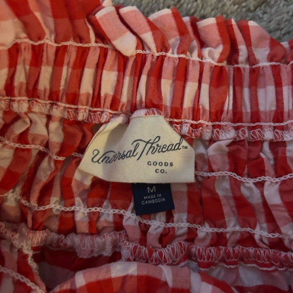 Universal Thread Red and White Gingham Maxi Skirt - Picture 2 of 3